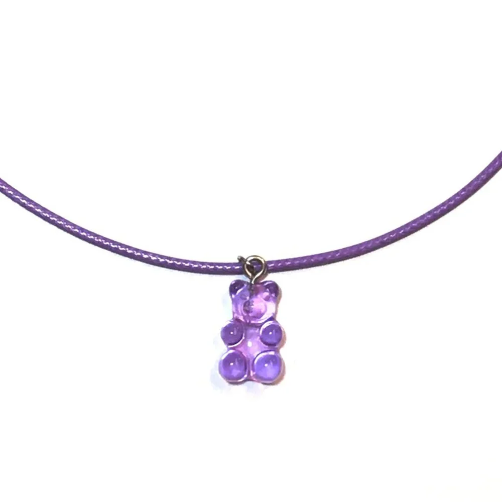 Purple Gummy Bear Charm Necklace - Picture 4 of 4